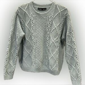 Topshop Petite Cable Knit Sweater | Mint Green